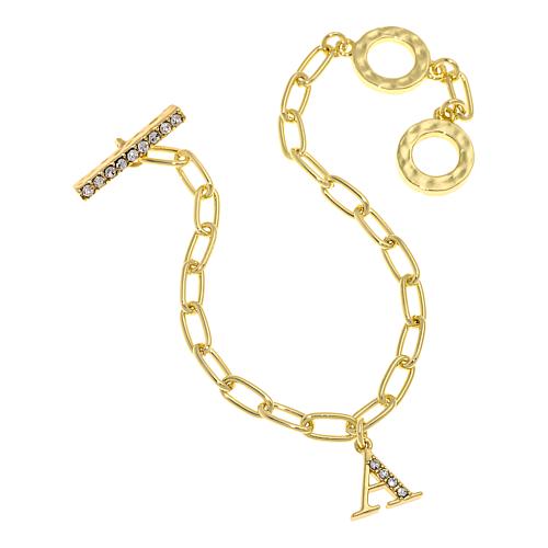 Initial Offering Pavé Crystal Toggle Bracelet