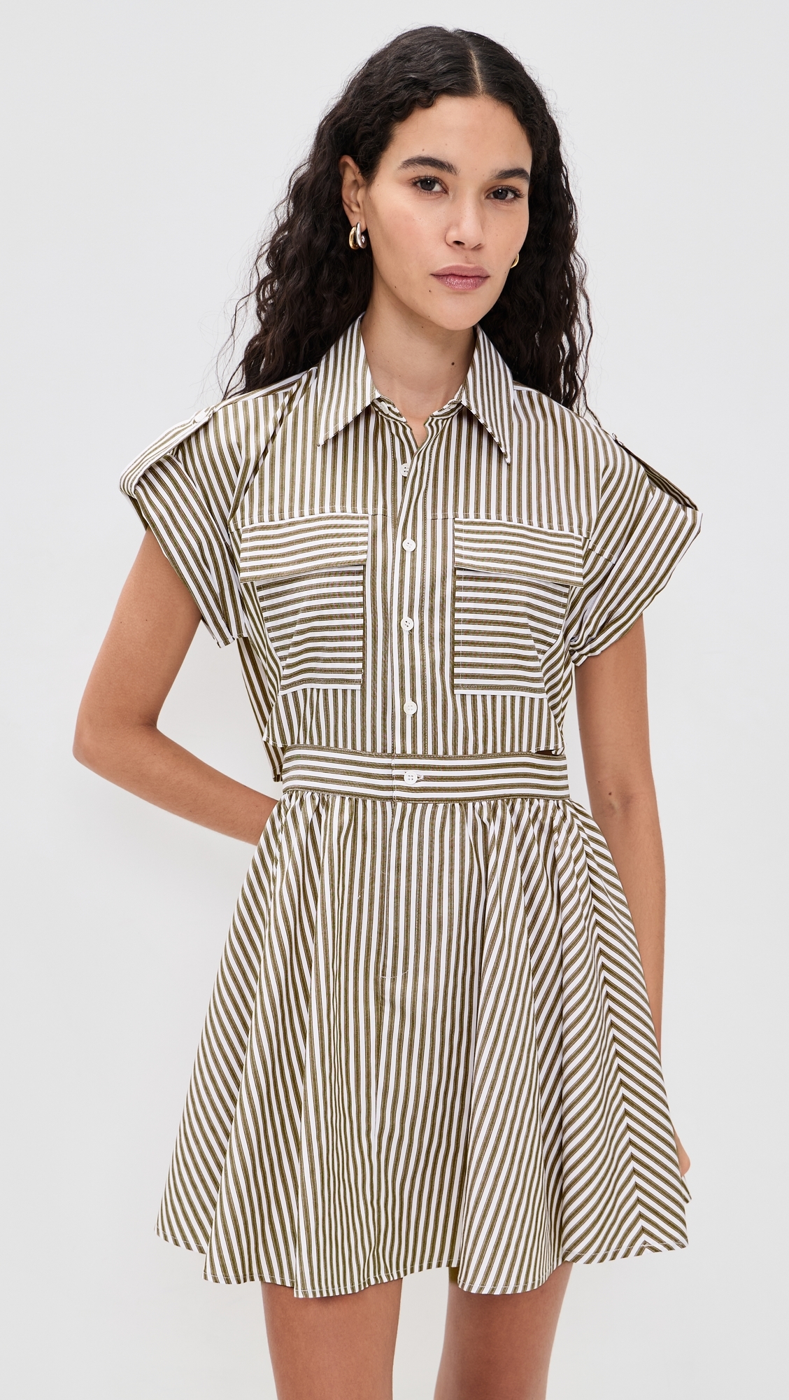 O. p.t Rowe Dress Olive Stripe