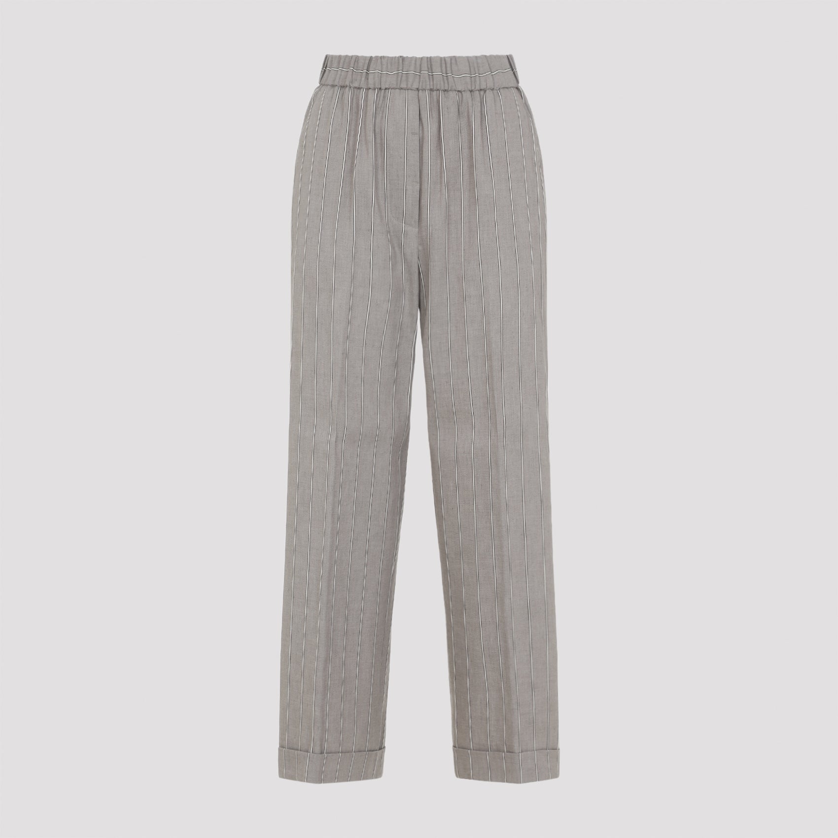 Pinstripe Cotton/linen Twill Trousers