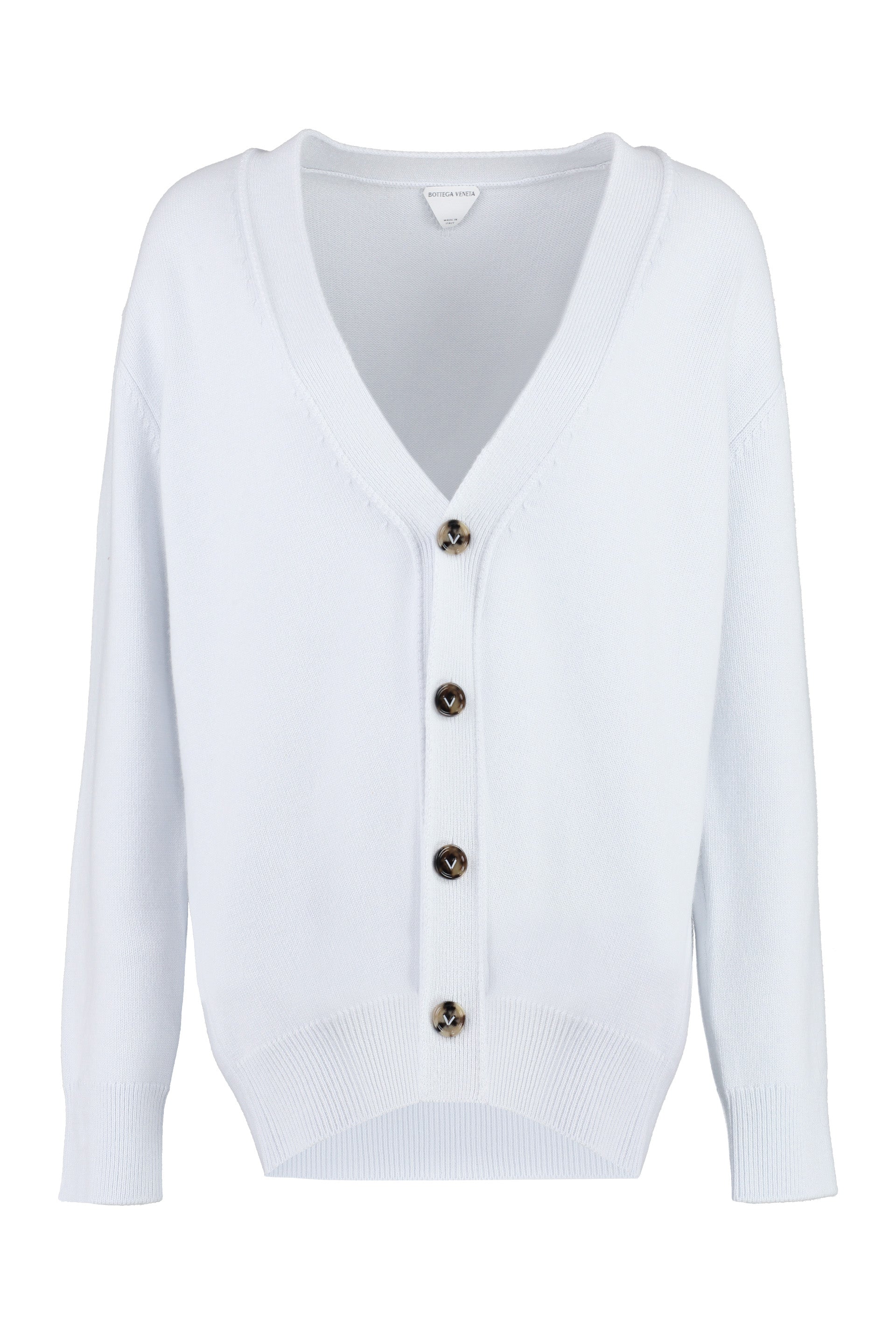 Cashmere Cardigan with Contrasting Elbow Patches
