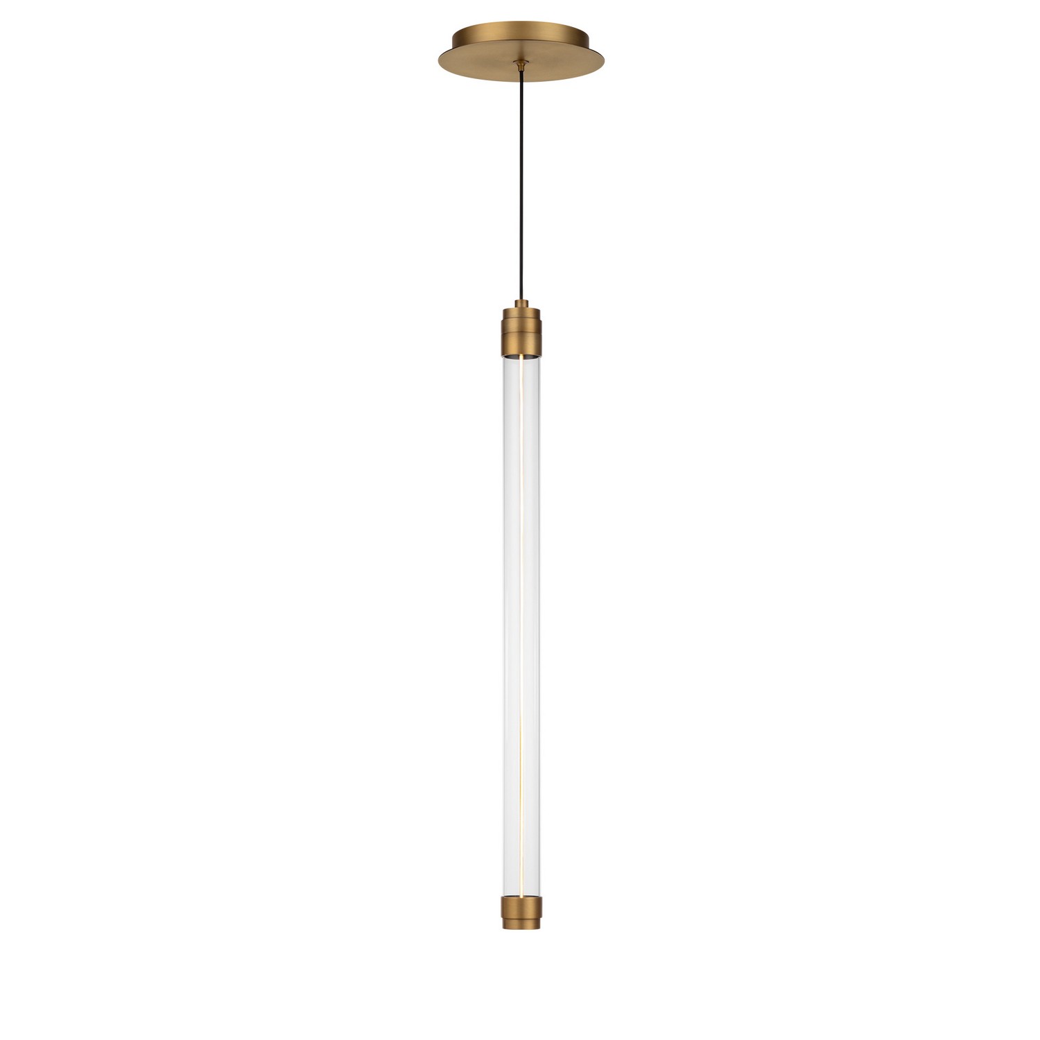 Aged Brass LED Mini Pendant from the Jedi Collection