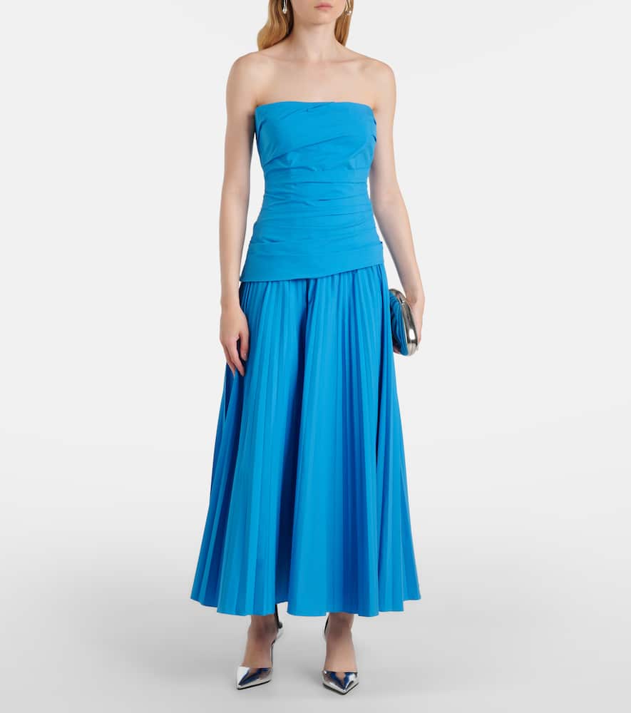 Arie strapless cotton-blend midi dress