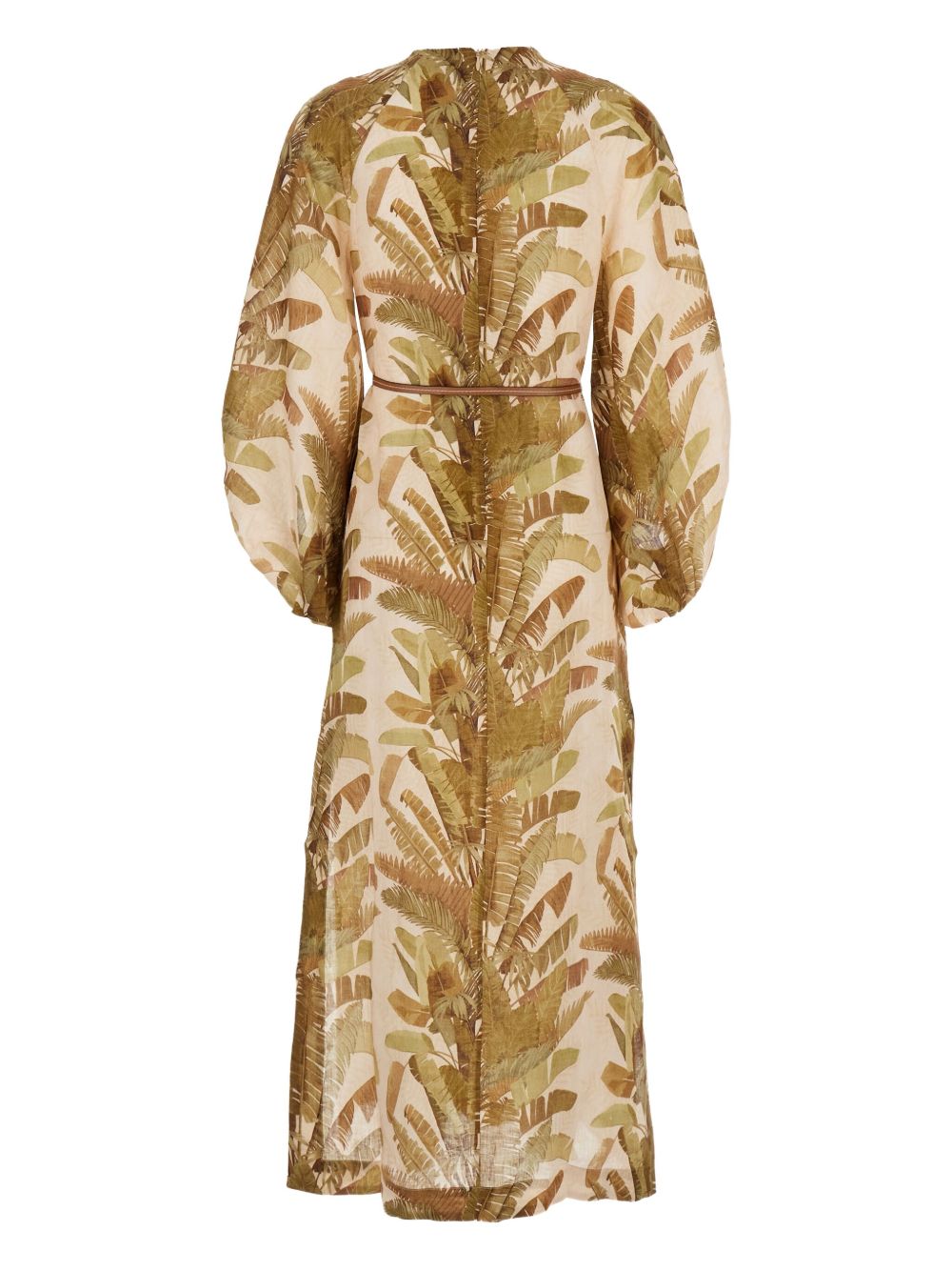 Ascension leaf-print midi dress - Neutrals