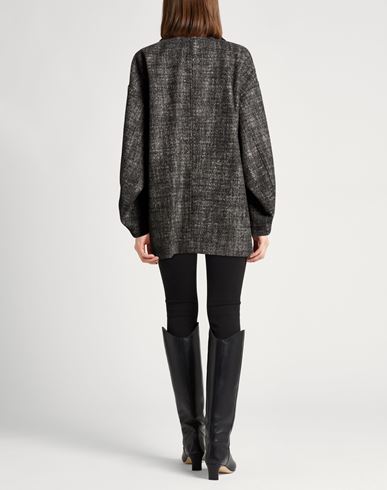 Crème Woman Coat Charcoal Size 4 Wool, Polyamide