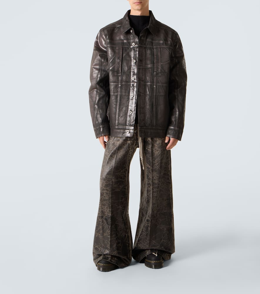 DRKSHDW coated cotton wide-leg pants