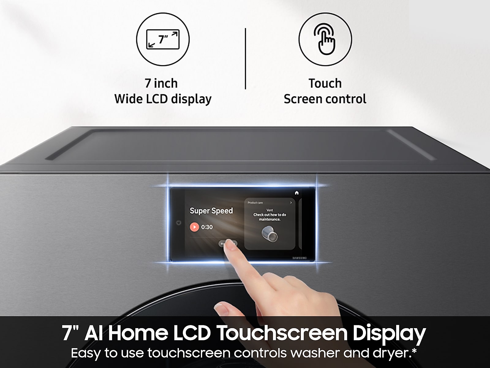 7.6 cu. ft. Bespoke AI Ultra Capacity Front Load Electric Dryer with AI Home and AI OptiDry+ in Dark Steel(DV90F53AESA3)