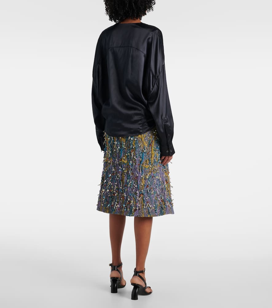 Silk-blend satin blouse
