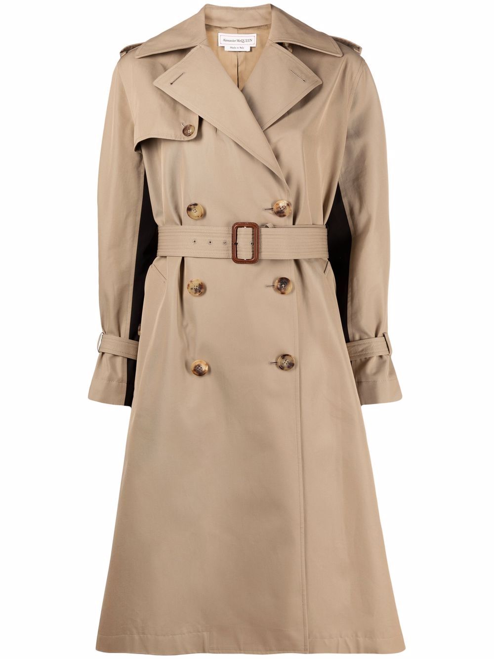Hybrid Graffiti belted trench coat - Neutrals