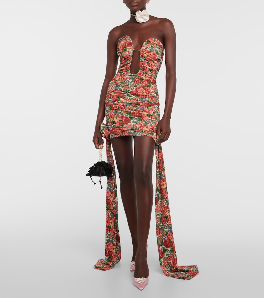 Floral ruched minidress