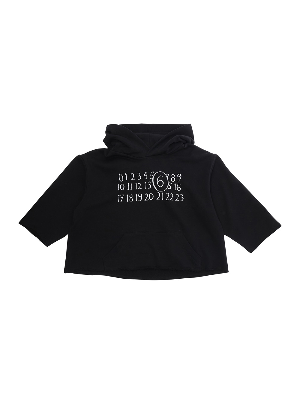 Black Hoodie with Logo Print on the Front in Cotton for Kids Sweatshirts - Kids