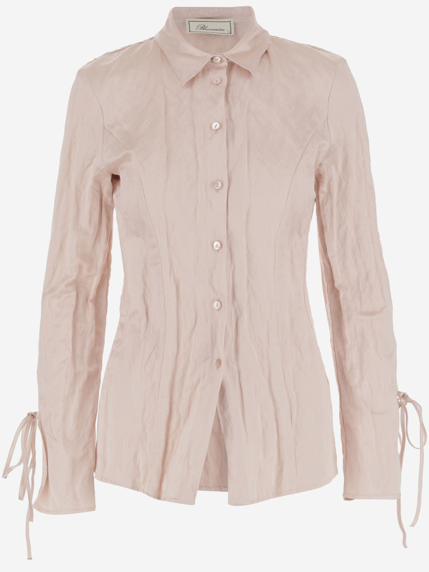 Crinkled Satin Shirt