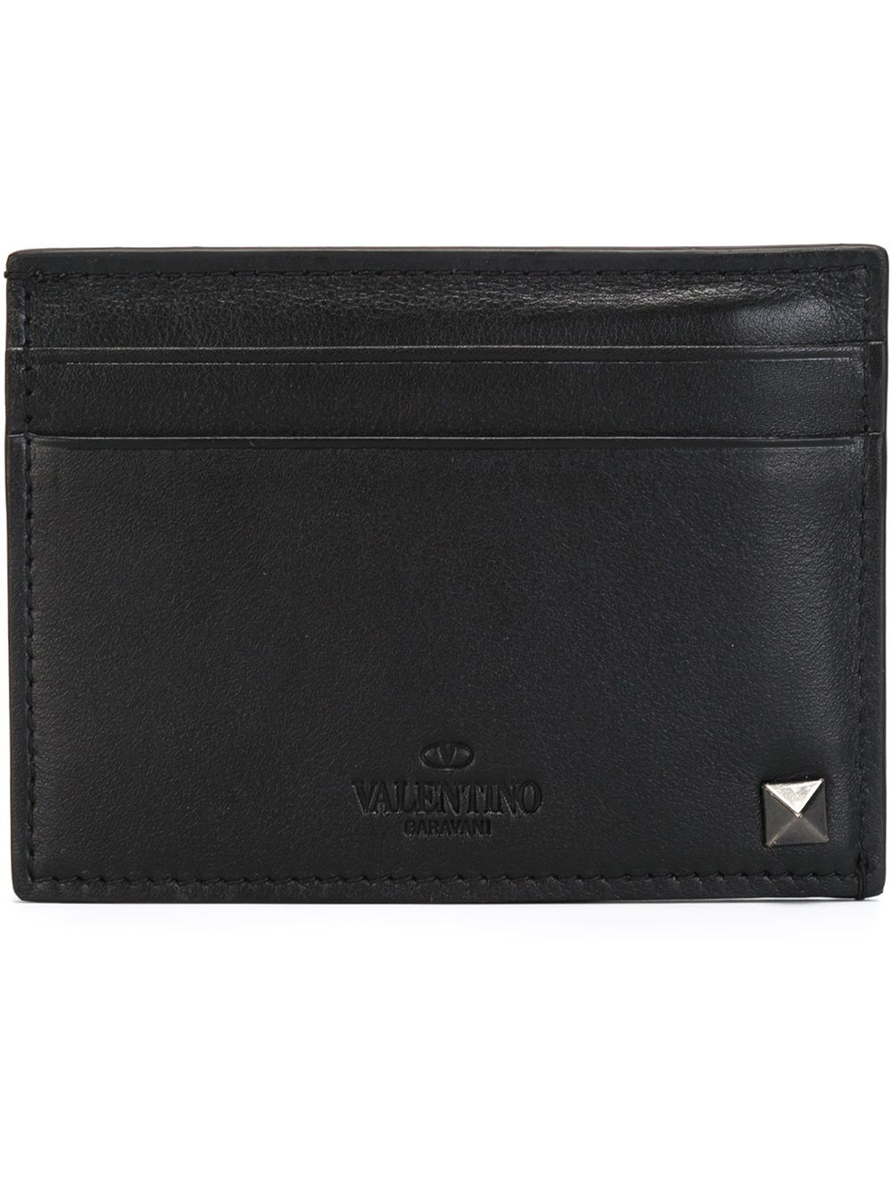 Rockstud leather cardholder - Blue