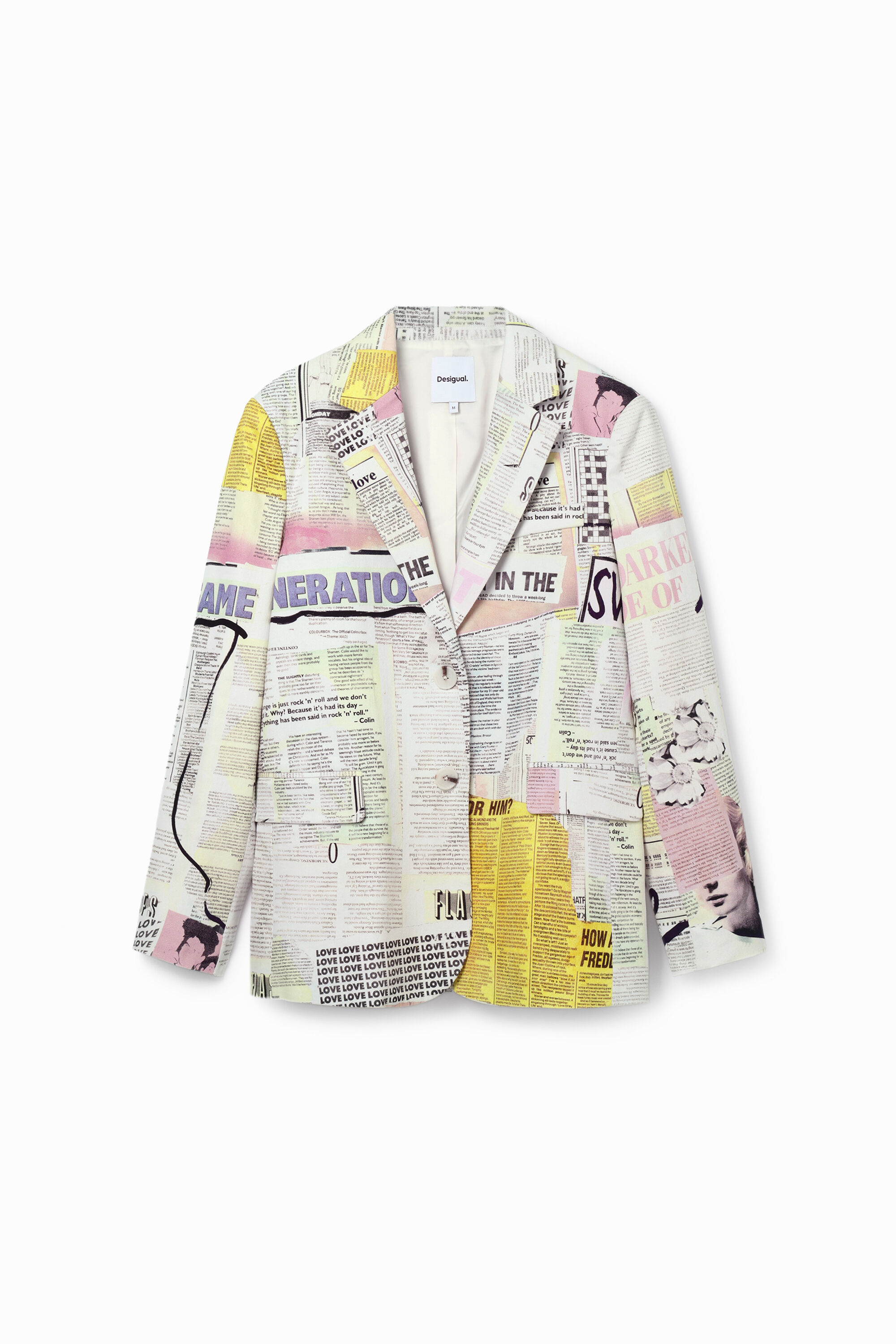 Newspaper collage blazer