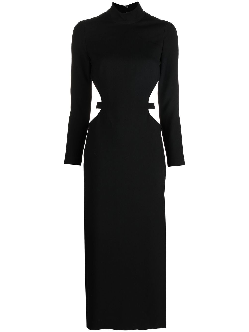 Cut-out back high-neck dress - Black