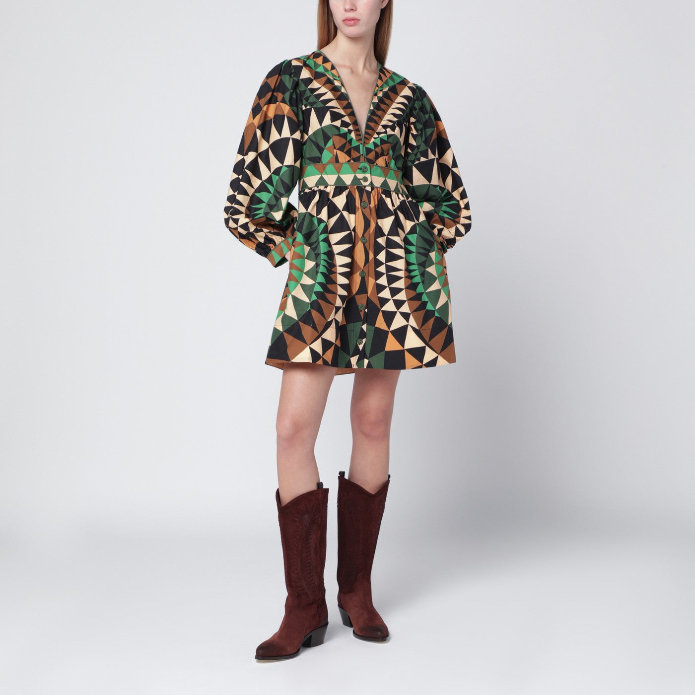Green Heart Deco mini dress