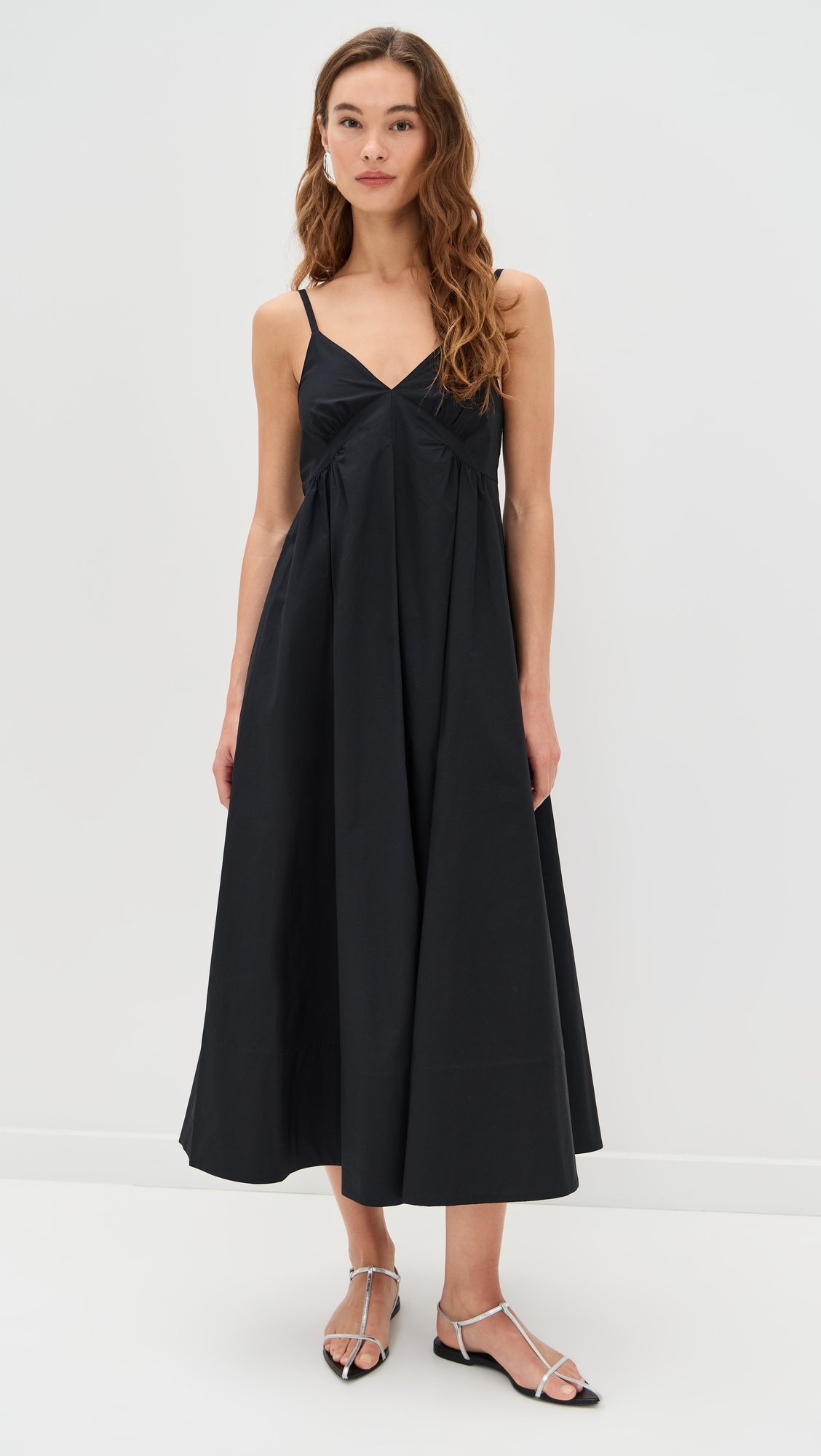 Barker Dress in Stretch Poplin Black