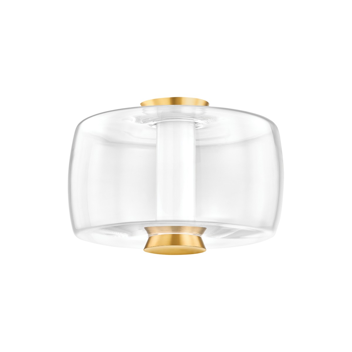 Aged Brass LED Flush Mount from the Beau Collection