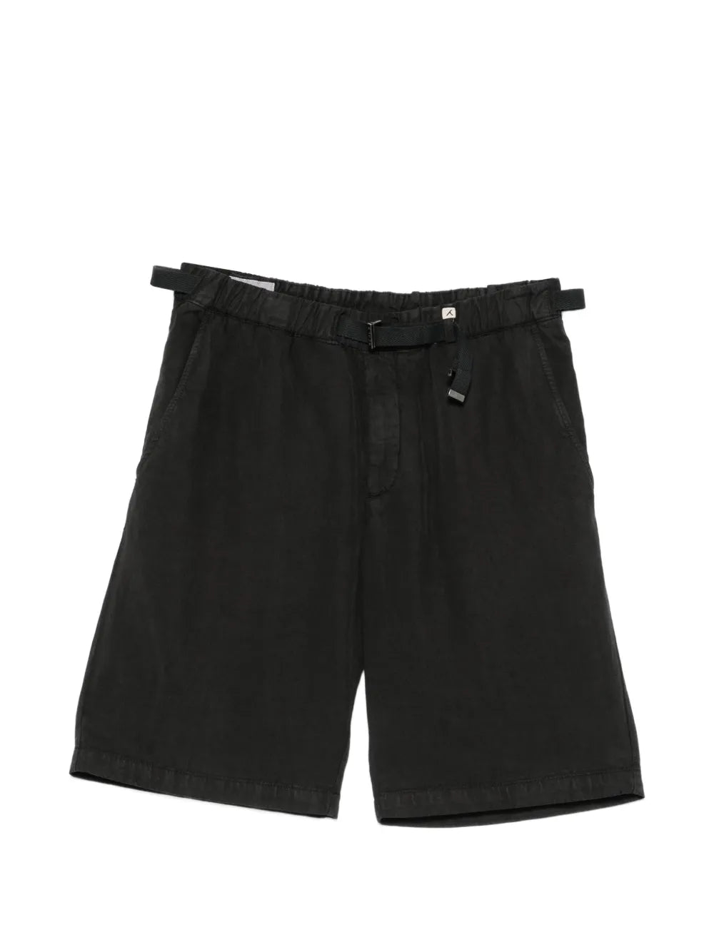 Belted Straight-Leg Shorts — Black