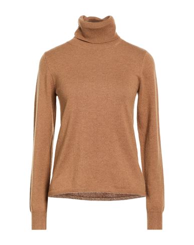 Woman Turtleneck Camel Size L Wool, Cashmere