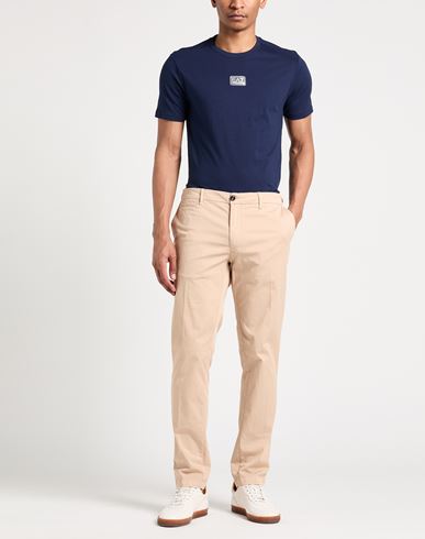 Man Pants Beige Size 28 Cotton, Elastane