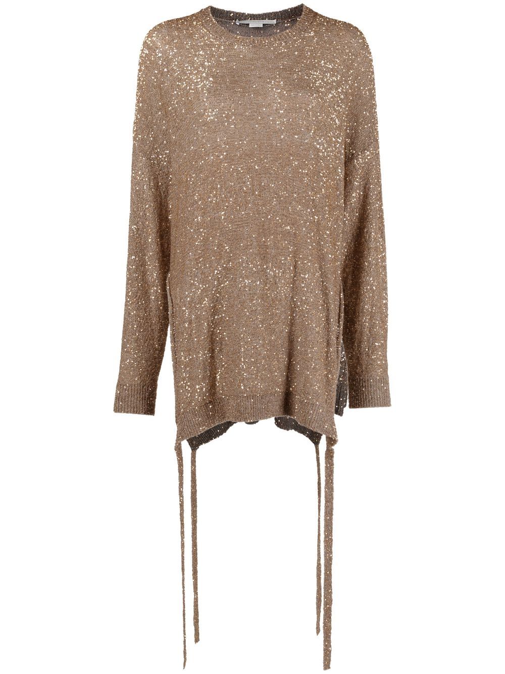 Sequinned side-tie jumper - Grey