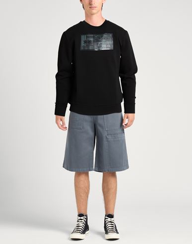 Man Sweatshirt Black Size XL Cotton, Polyester, Elastane