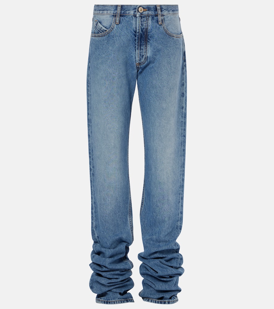 Mid-rise straight jeans