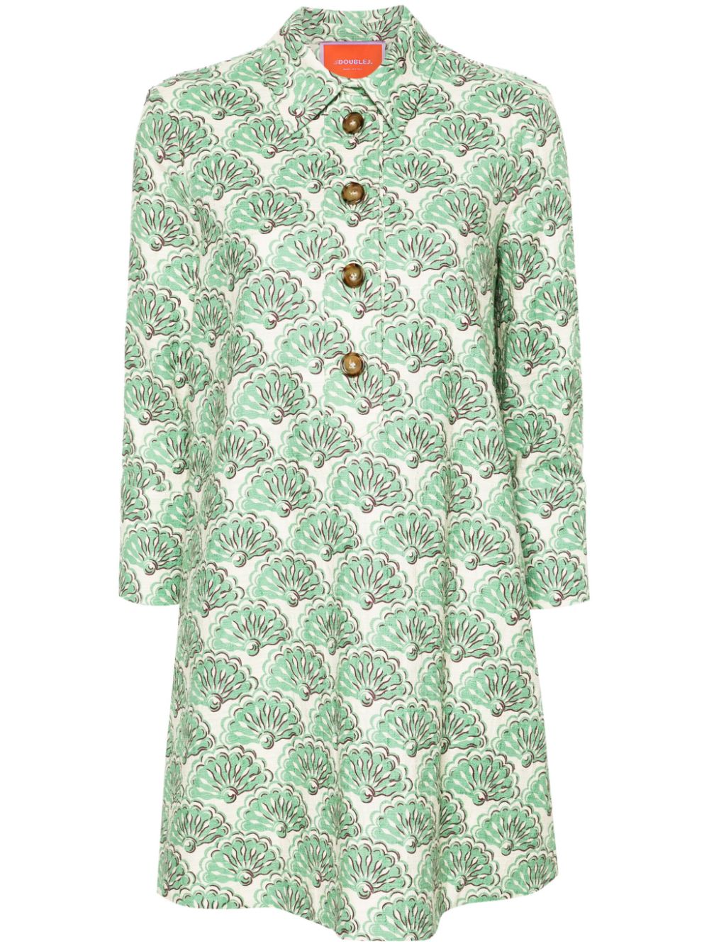 Artemis Fans-jacquard minidress - Green