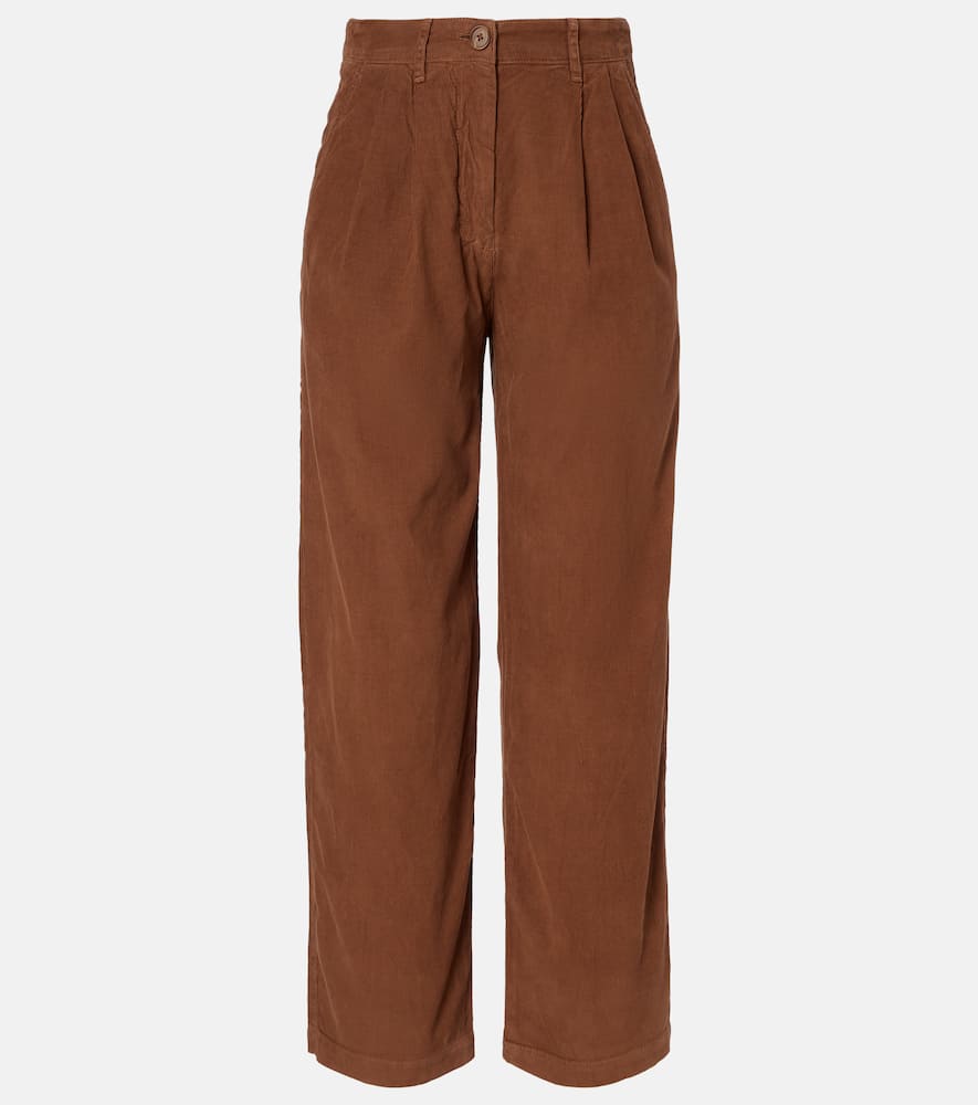 Gail high-rise cotton straight pants
