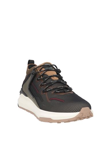 Tod's No_code Man Sneakers Military green Size 7.5 Leather, Textile fibers
