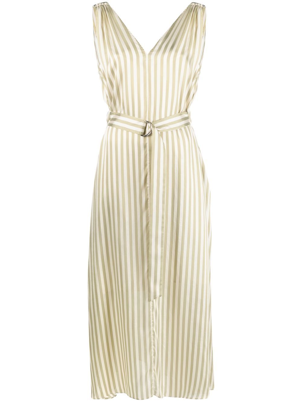 Striped midi dress - Green