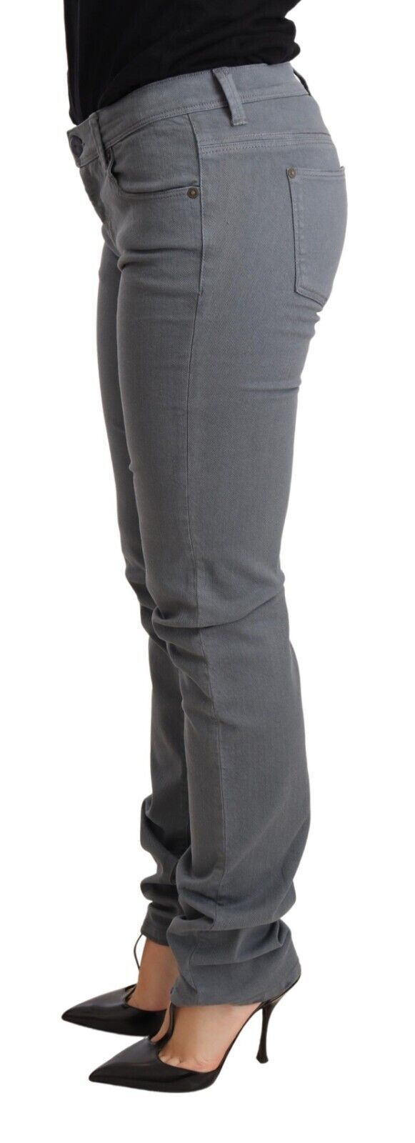 Low-Waist Skinny Jeans — Gray