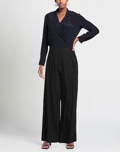 Róhe Woman Pants Black Size 4 Linen, Recycled viscose, Elastane