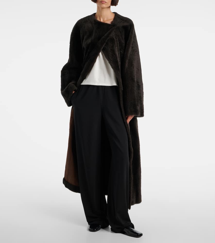 Madelina belted shearling coat