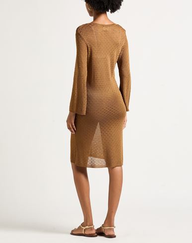 Woman Midi dress Camel Size L Viscose