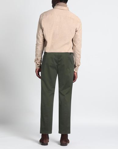 Man Pants Green Size 33 Cotton, Elastane