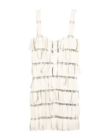 Woman Mini dress White Size 6 Synthetic fibers, Polyester, Brass