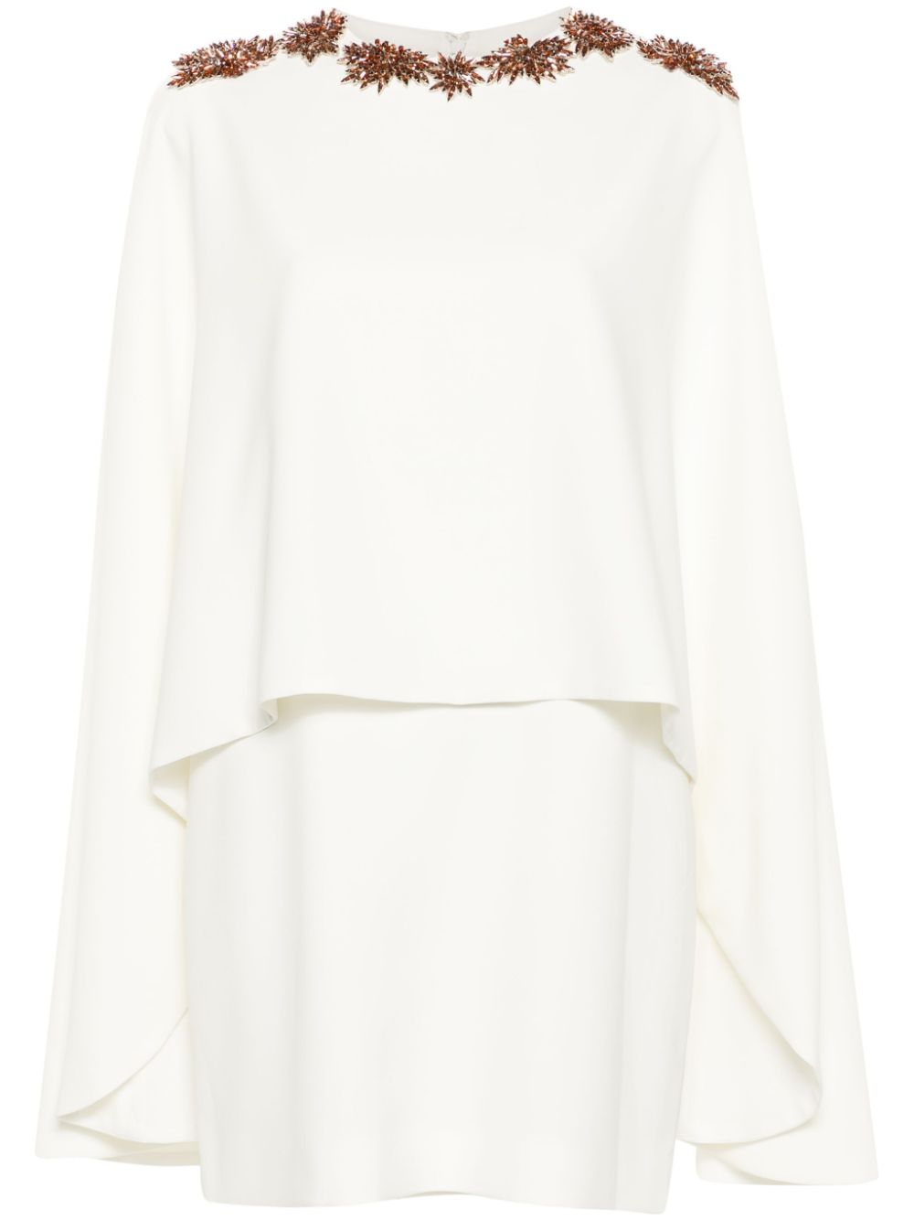 Crystal-embellished cape dress - Yellow