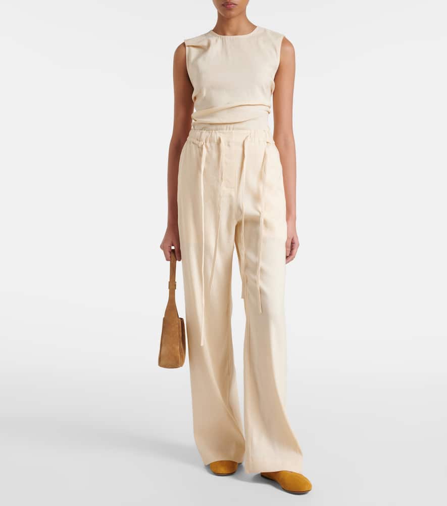 White Label Magnus linen-blend straight pants