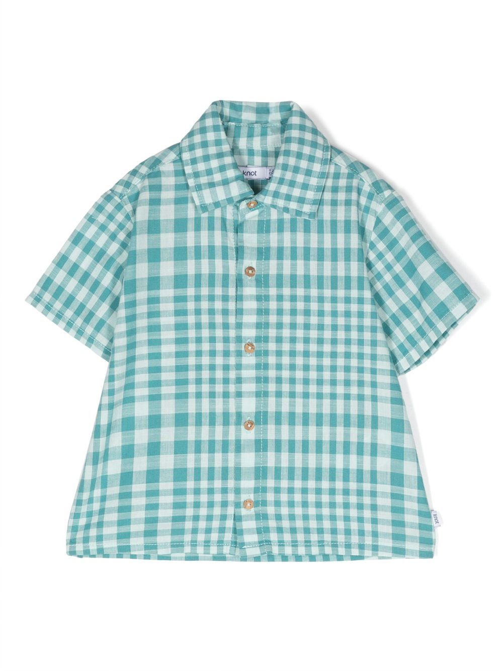 Theo check-print short-sleeve shirt - Blue