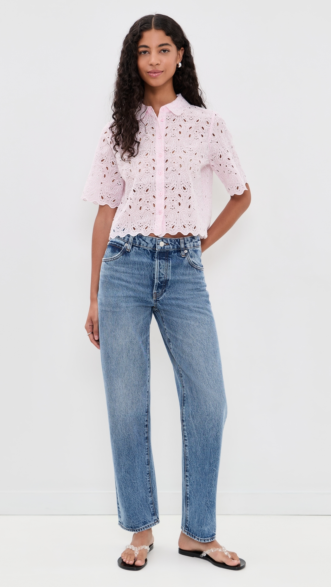 The Paisley Eyelet Top Bubble Gum