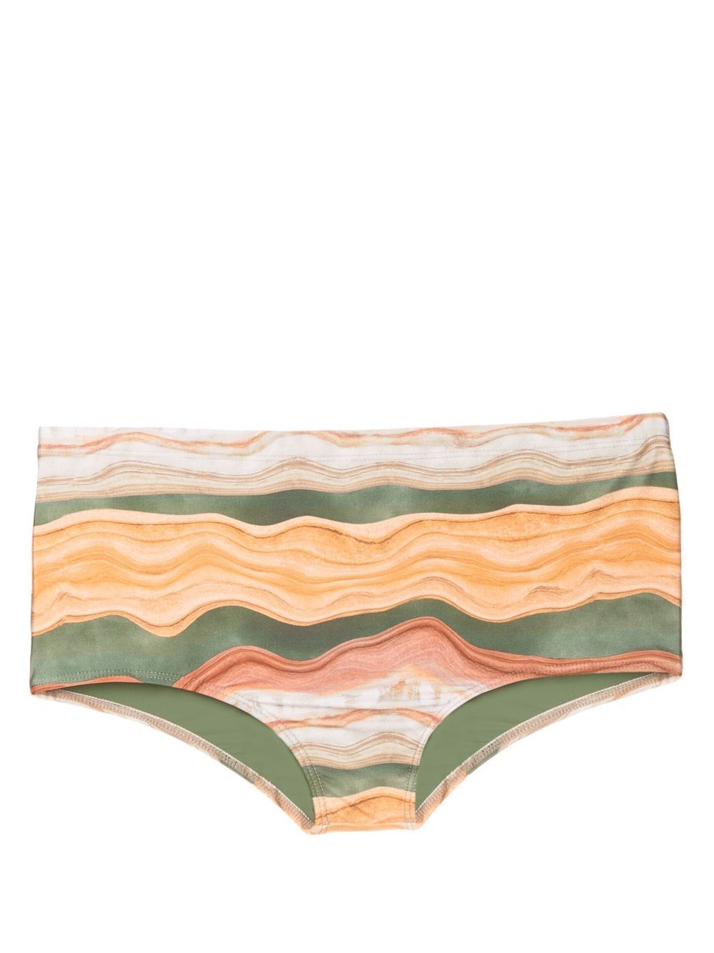 Colour-block striped swimming trunks - Brown