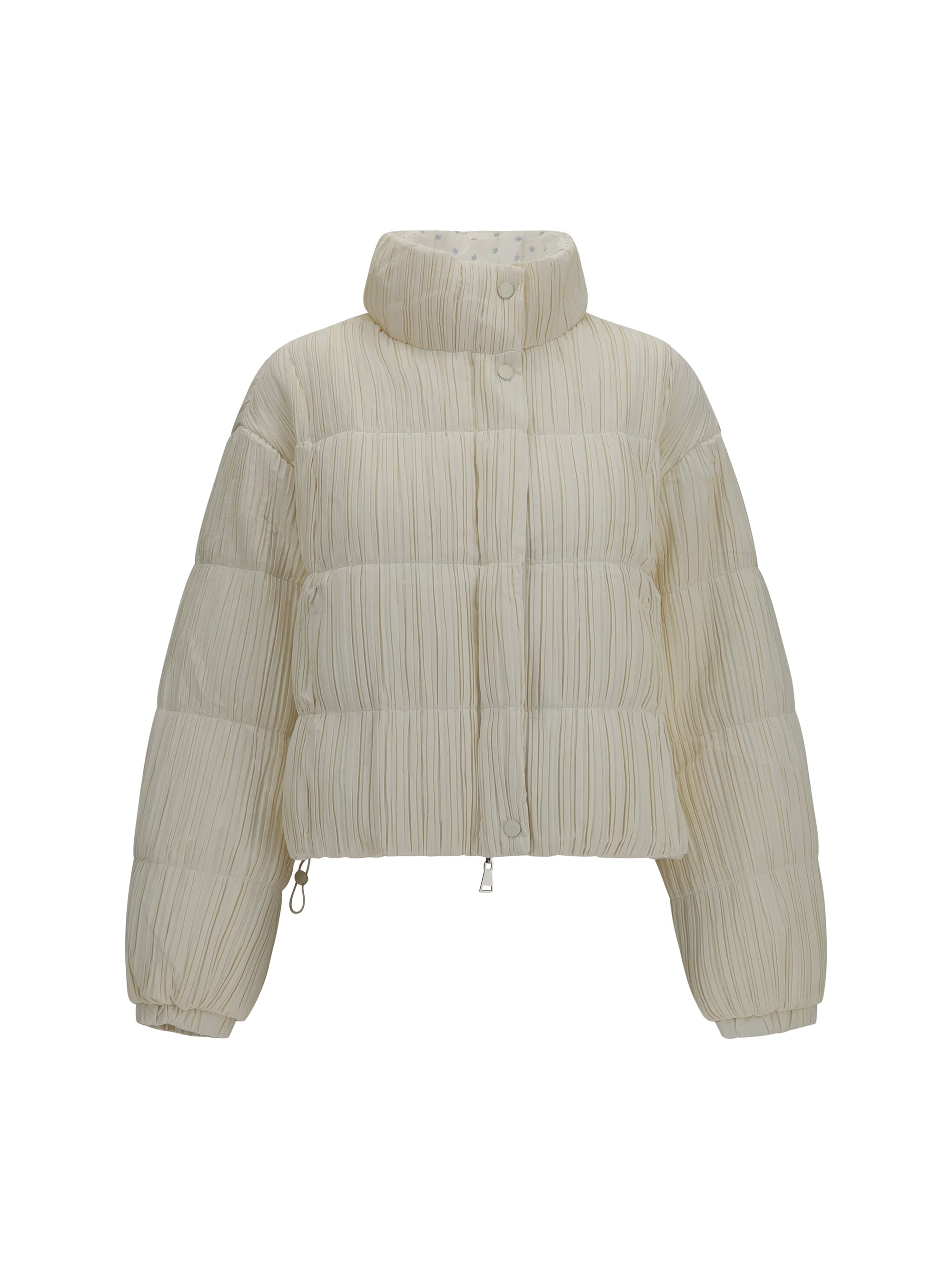 Reversible High-Neck Puffer Down Jacket — White