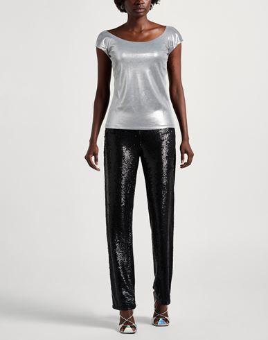 Woman Top Silver Size 8 Viscose, Polyamide, Elastane