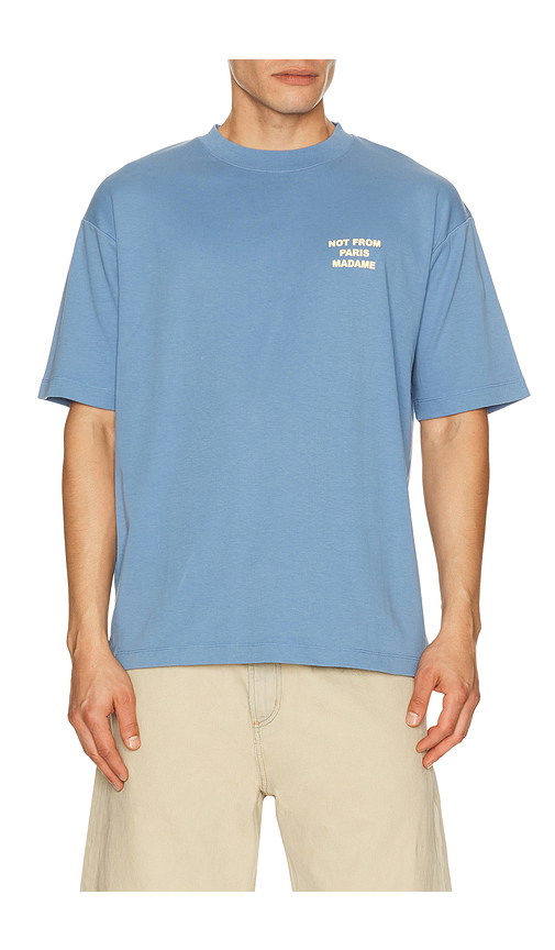 DrÃ´le De Monsieur Le T-Shirt Slogan in Blue. XXL/2X. Also in S, M, XL/1X