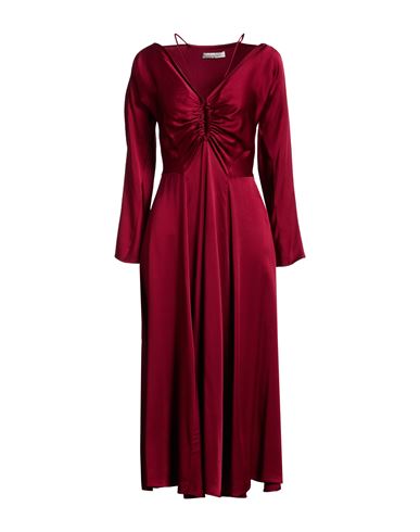 Woman Midi dress Burgundy Size 6 Acetate, Viscose