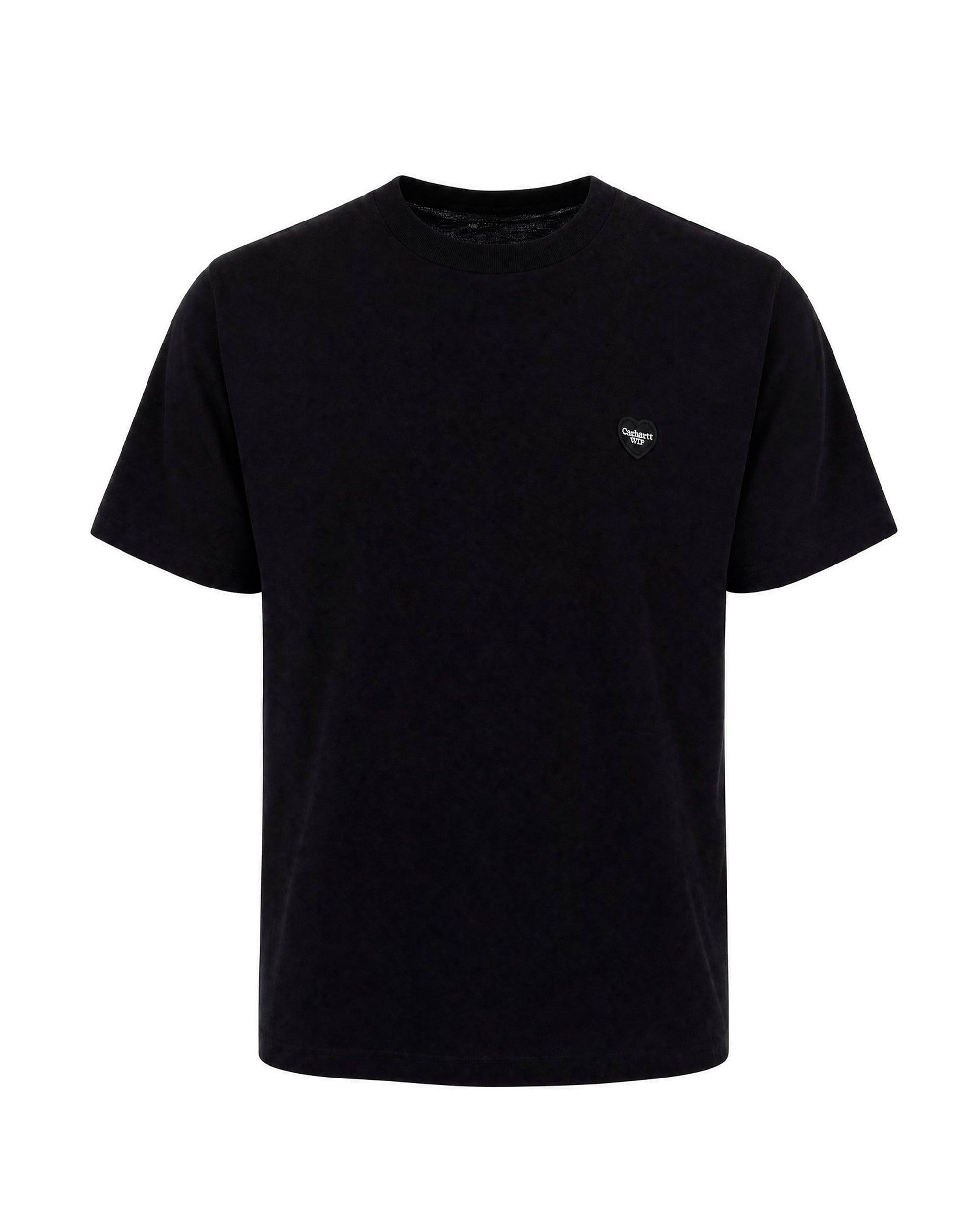 Heart Appliqué Organic Cotton T-Shirt — Black