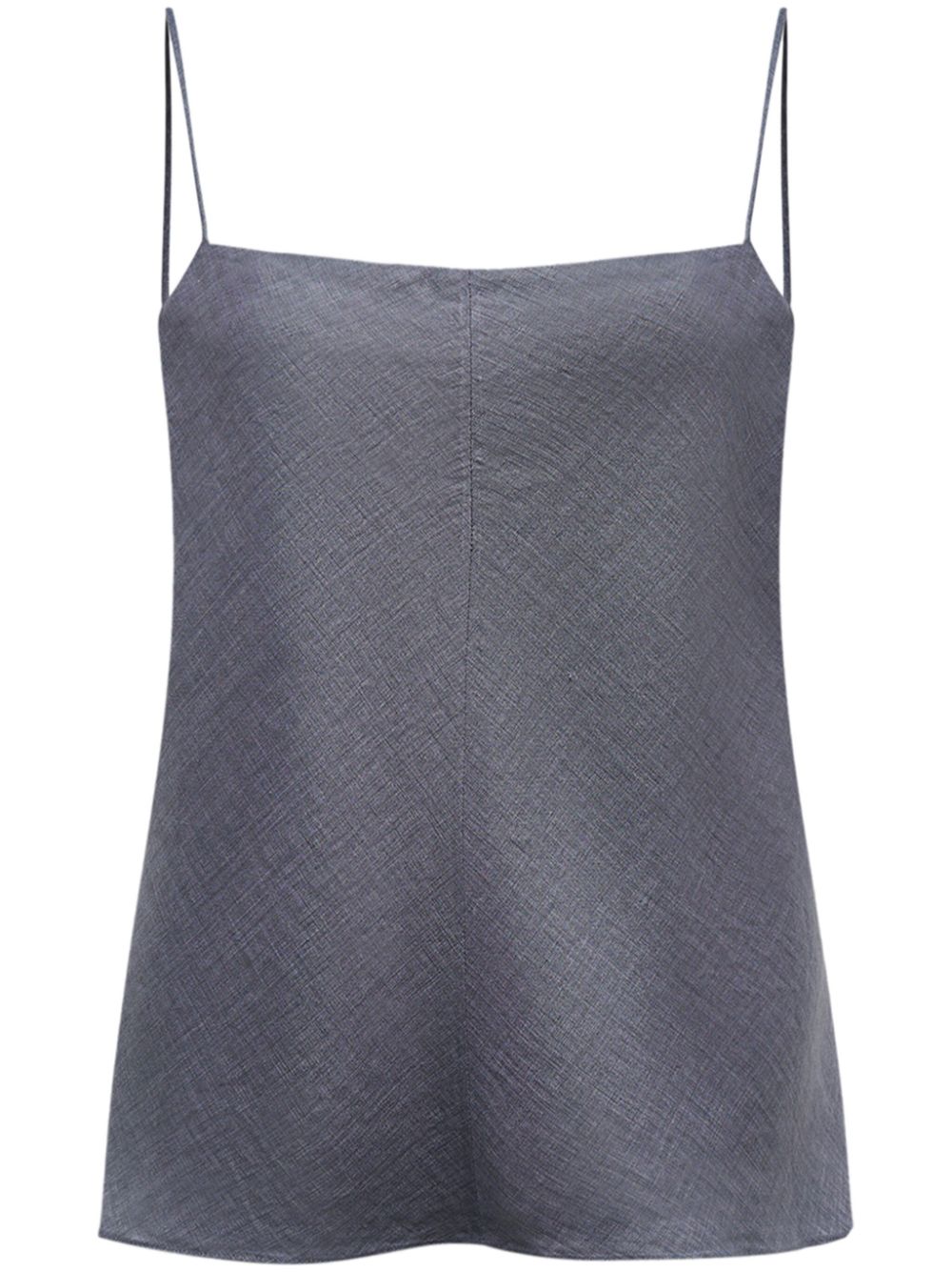 Square-neck linen top - Grey