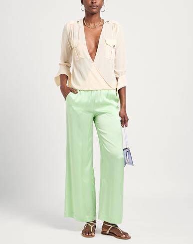 Woman Pants Light green Size 6 Viscose