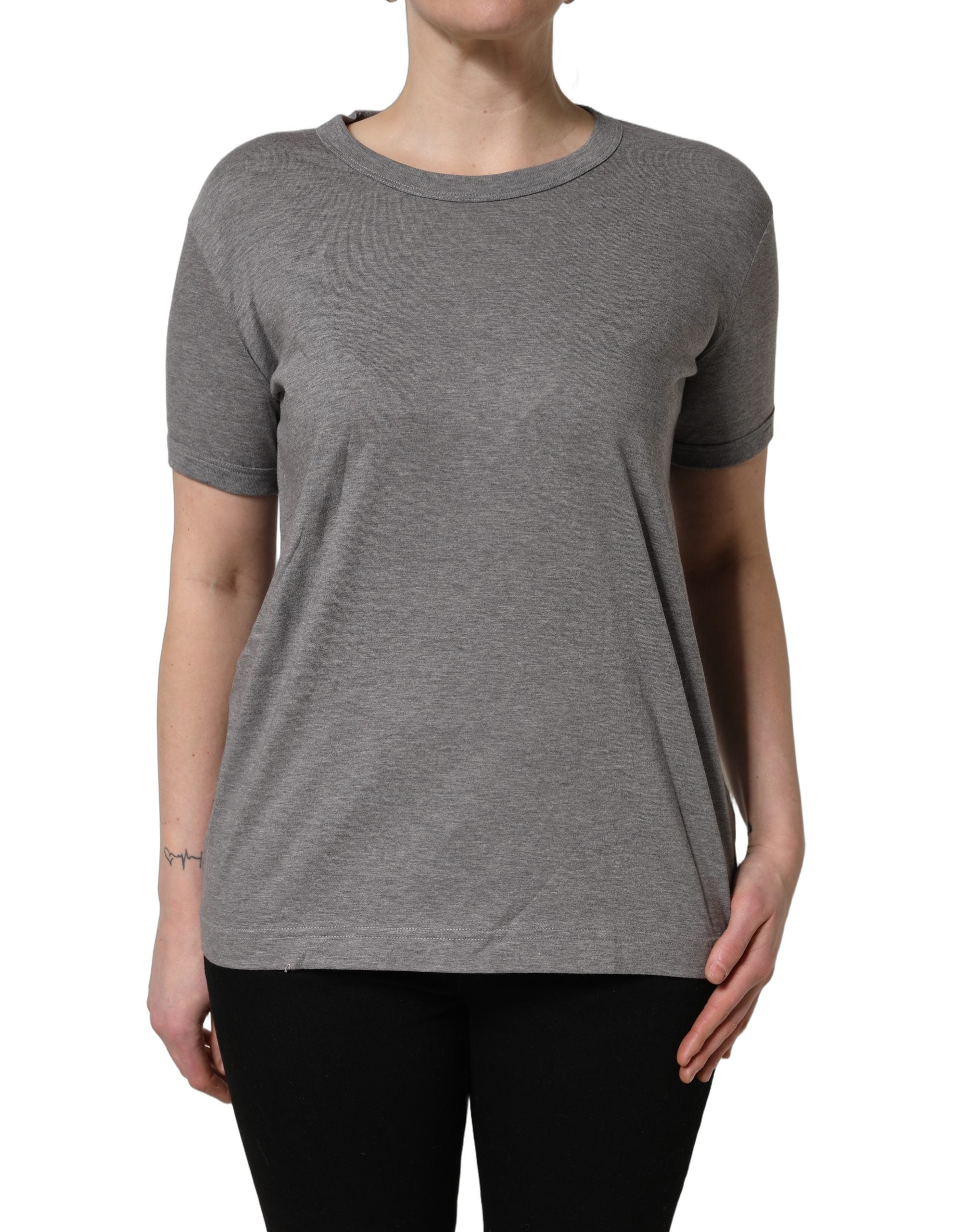 Cotton Crew Neck T-Shirt — Gray